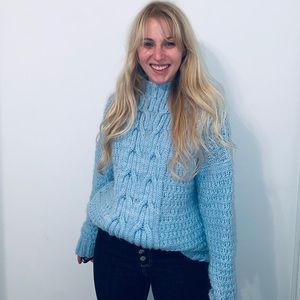 big baby blue sweater
